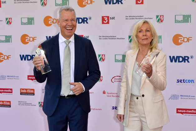 Peter Kloeppel, Ulrike von der Groeben RTL award winners as guests at the award ceremony of the 61 Grimme Prize on 04 04 2025 in Marl NRW Germany