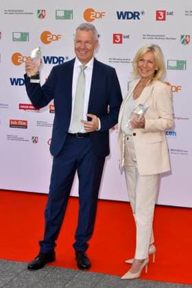 Peter Kloeppel, Ulrike von der Groeben RTL award winners as guests at the award ceremony of the 61 Grimme Prize on 04 04 2025 in Marl NRW Germany