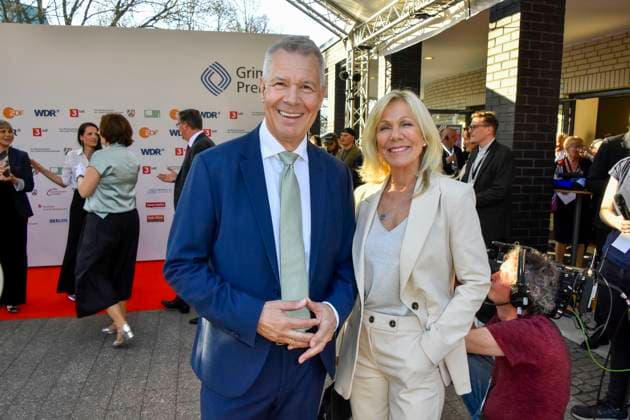Peter Kloeppel, Ulrike von der Groeben RTL award winners as guests at the award ceremony of the 61 Grimme Prize on 04 04 2025 in Marl NRW Germany