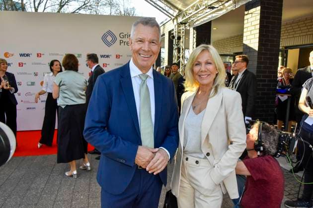 Peter Kloeppel, Ulrike von der Groeben RTL award winners as guests at the award ceremony of the 61 Grimme Prize on 04 04 2025 in Marl NRW Germany