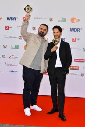 Bilal Bahadir, Cagdas Eren Yueksel Uncivilized award winners as guests at the award ceremony of the 61 Grimme Prize on 04 04 2025 in Marl NRW Germany