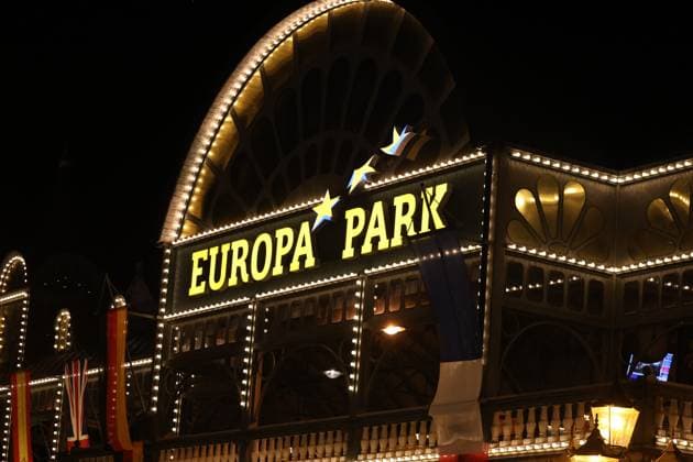 Rust, Germany 04 April 2025 Radio Regenbogen Award 2025 at Europa Park Rust In the picture The entrance area of Europapark Rust at night Europa Park Baden Württemberg Copyright: xFotostandx xHettichx