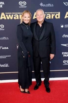 Franziska van Almsick with partner Jürgen B Harder at the presentation of the 25 Radio Regenbogen Award 2025 in the Europa Park Arena Rust, 04 04 2025 Foto:xS.xGabschx xFuturexImagex regenbogen_5409