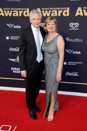 Jürgen Mack with his wife Mauritia Mack at the presentation of the 25 Radio Regenbogen Award 2025 in the Europa Park Arena Rust, 04 04 2025 Foto:xS.xGabschx xFuturexImagex regenbogen_5419
