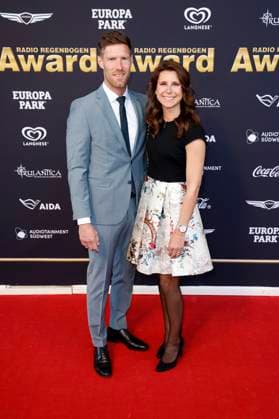 Nicolas Kopf and Ann Kathrin Mack at the presentation of the 25 Radio Regenbogen Award 2025 in the Europa Park Arena Rust, 04 04 2025 Foto:xS.xGabschx xFuturexImagex regenbogen_5427