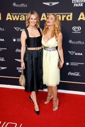 Monica Ivancan and Sonya Kraus at the presentation of the 25 Radio Regenbogen Award 2025 in the Europa Park Arena Rust, 04 04 2025 Foto:xS.xGabschx xFuturexImagex regenbogen_5473