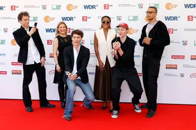 Emil Belton, Ina Christina Kersten, Oskar Belton, Larissa Sirah Herden, Bruno Alexander and Charles Booz Jakob at the 61st Grimme Award 2025 ceremony at Theater Marl Marl, 04 04 2025 Foto:xT.xSchröerx xFuturexImagex grimme_5405