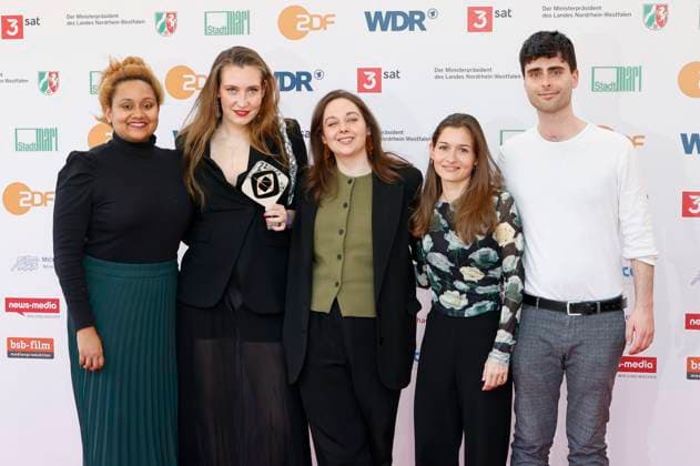 Clara Stella Hüneke with team at the 61 Grimme Prize 2025 award ceremony at Theater Marl Marl, 04 04 2025 Foto:xT.xSchröerx xFuturexImagex grimme_5433
