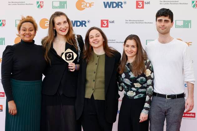 Clara Stella Hüneke with team at the 61 Grimme Prize 2025 award ceremony at Theater Marl Marl, 04 04 2025 Foto:xT.xSchröerx xFuturexImagex grimme_5434