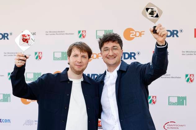 Jonathan Schörnig and Johannes Filous at the 61 award ceremony of the Grimme Prize 2025 in Theater Marl Marl, 04 04 2025 Foto:xT.xSchröerx xFuturexImagex grimme_5438