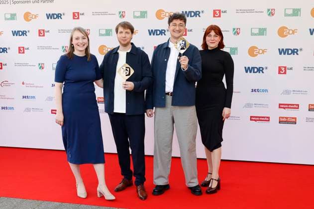 Jonathan Schörnig and Johannes Filous with guests at the 61 award ceremony of the Grimme Prize 2025 at Theater Marl Marl, 04 04 2025 Foto:xT.xSchröerx xFuturexImagex grimme_5439