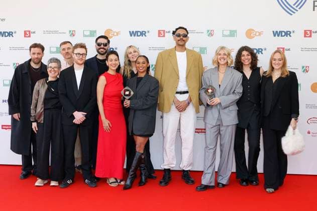 Philipp Weimar, Nikolas Holl, Lucie Schöner, Leonie Haenchen and Paula Menzel with team at the 61 Grimme Prize 2025 award ceremony in Marl Marl Theater, 04 04 2025 Foto:xT.xSchröerx xFuturexImagex grimme_5448