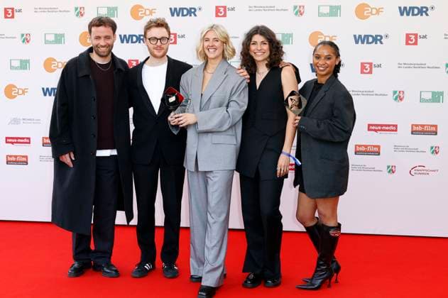 Philipp Weimar, Nikolas Holl, Lucie Schöner, Leonie Haenchen and Paula Menzel at the 61 Grimme Award 2025 ceremony at Theater Marl Marl, 04 04 2025 Foto:xT.xSchröerx xFuturexImagex grimme_5450