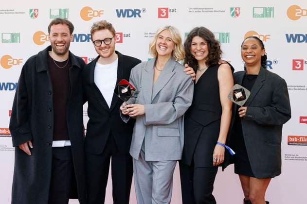 Philipp Weimar, Nikolas Holl, Lucie Schöner, Leonie Haenchen and Paula Menzel at the 61 Grimme Award 2025 ceremony at Theater Marl Marl, 04 04 2025 Foto:xT.xSchröerx xFuturexImagex grimme_5452