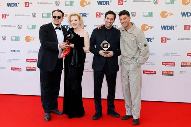 Martin Danisch, Sunnyi Melles, David Hadda and Aaron Altaras at the 61 Grimme Award 2025 ceremony at Theater Marl Marl, 04 04 2025 Foto:xT.xSchröerx xFuturexImagex grimme_5453