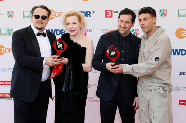 Martin Danisch, Sunnyi Melles, David Hadda and Aaron Altaras at the 61 Grimme Award 2025 ceremony at Theater Marl Marl, 04 04 2025 Foto:xT.xSchröerx xFuturexImagex grimme_5457