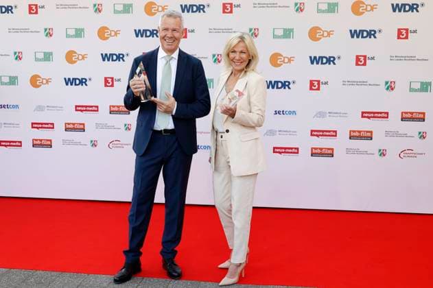 Peter Kloeppel and Ulrike von der Groeben at the 61 award ceremony of the Grimme Prize 2025 in Theater Marl Marl, 04 04 2025 Foto:xT.xSchröerx xFuturexImagex grimme_5468