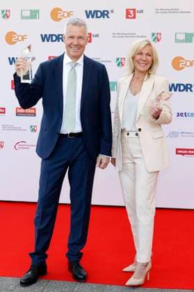 Peter Kloeppel and Ulrike von der Groeben at the 61 award ceremony of the Grimme Prize 2025 in Theater Marl Marl, 04 04 2025 Foto:xT.xSchröerx xFuturexImagex grimme_5469