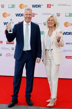 Peter Kloeppel and Ulrike von der Groeben at the 61 award ceremony of the Grimme Prize 2025 in Theater Marl Marl, 04 04 2025 Foto:xT.xSchröerx xFuturexImagex grimme_5470