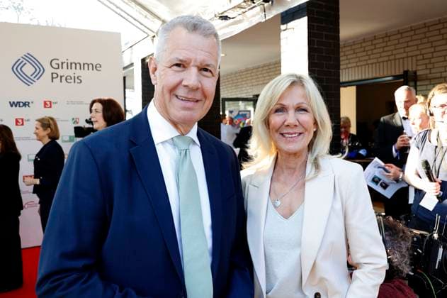 Peter Kloeppel and Ulrike von der Groeben at the 61 award ceremony of the Grimme Prize 2025 in Theater Marl Marl, 04 04 2025 Foto:xT.xSchröerx xFuturexImagex grimme_5476