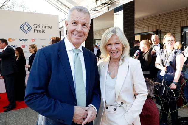 Peter Kloeppel and Ulrike von der Groeben at the 61 award ceremony of the Grimme Prize 2025 in Theater Marl Marl, 04 04 2025 Foto:xT.xSchröerx xFuturexImagex grimme_5477