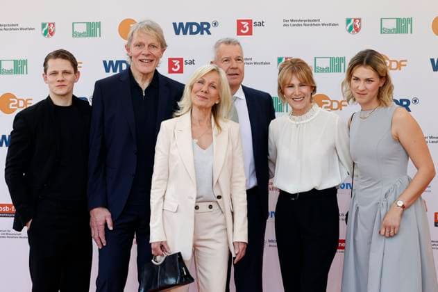 Max von der Groeben, Alexander von der Groeben, Ulrike von der Groeben, Peter Kloeppel, Carol Kloeppel and Geena Kloeppel at the 61 Grimme Award 2025 ceremony at the Marl Marl Theater, 04 04 2025 Foto:xT.xSchröerx xFuturexImagex grimme_5485