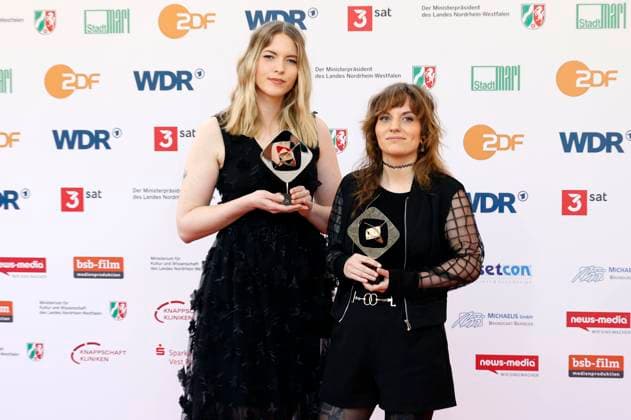 Isabell Beer and Isabel Ströh at the 61 award ceremony of the Grimme Prize 2025 in Theater Marl Marl, 04 04 2025 Foto:xT.xSchröerx xFuturexImagex grimme_5490