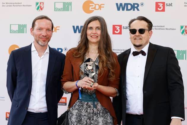Guest, Anja Marquardt and Martin Danisch at the 61 award ceremony of the Grimme Prize 2025 in Theater Marl Marl, 04 04 2025 Foto:xT.xSchröerx xFuturexImagex grimme_5494