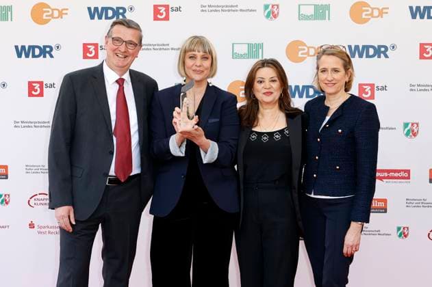 Martin Rabanus, Steffi Niederzoll, Cigdem Uzunoglu and guest at the 61 award ceremony of the Grimme Prize 2025 at Theater Marl Marl, 04 04 2025 Foto:xT.xSchröerx xFuturexImagex grimme_5506