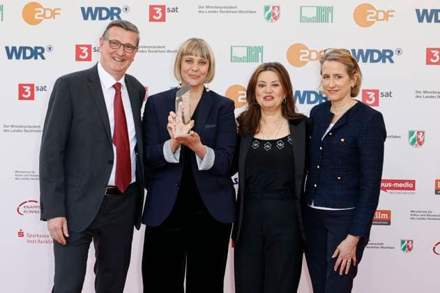 Martin Rabanus, Steffi Niederzoll, Cigdem Uzunoglu and guest at the 61 award ceremony of the Grimme Prize 2025 at Theater Marl Marl, 04 04 2025 Foto:xT.xSchröerx xFuturexImagex grimme_5507