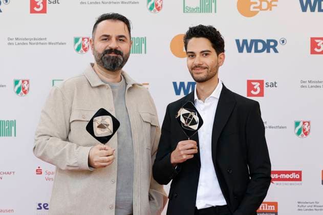 Bilal Bahadir and Cagdas Eren Yüksel at the 61 award ceremony of the Grimme Prize 2025 in Theater Marl Marl, 04 04 2025 Foto:xT.xSchröerx xFuturexImagex grimme_5512