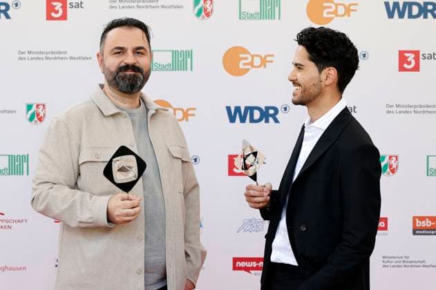 Bilal Bahadir and Cagdas Eren Yüksel at the 61 award ceremony of the Grimme Prize 2025 in Theater Marl Marl, 04 04 2025 Foto:xT.xSchröerx xFuturexImagex grimme_5513