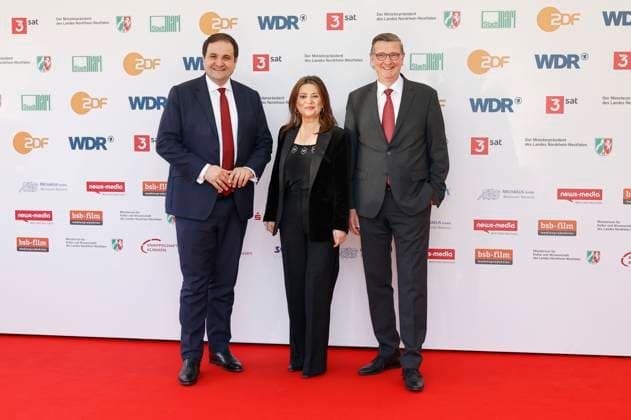 Nathanael Liminski, Cigdem Uzunoglu and Martin Rabanus at the 61 award ceremony of the Grimme Prize 2025 in Theater Marl Marl, 04 04 2025 Foto:xT.xSchröerx xFuturexImagex grimme_5530