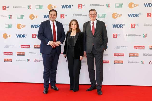 Nathanael Liminski, Cigdem Uzunoglu and Martin Rabanus at the 61 award ceremony of the Grimme Prize 2025 in Theater Marl Marl, 04 04 2025 Foto:xT.xSchröerx xFuturexImagex grimme_5531