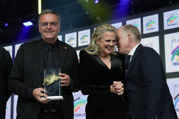 Radio Regenbogen Award 2025 Roland Mack, Barbara Schöneberger, Johannes B Kerner, at the presentation of the Radio Regenbogen Award 2025 at Europapark on 04 04 2025 in Rust Rust Europa Park Dome Baden Württemberg