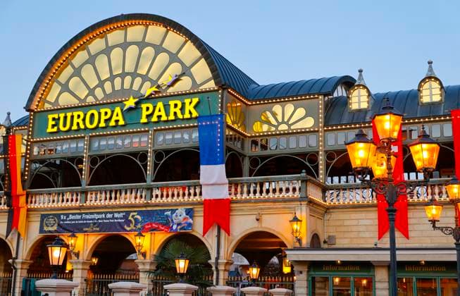 Rust, Germany April 04, 2025 The 25th Radio Regenbogen Award at Europa Park with general Atmosphere of the Park Entrance 25th Radio Regenbogen Award at Europa Park