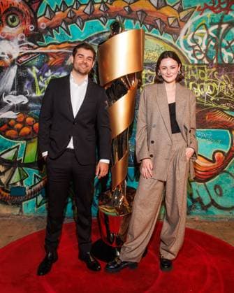Event German Film Award 2025 nominees evening Lucas Reiber and Lea van Acken at the nominees evening of the German Film Award 2025 at Fotografiska on 05 04 2025 in Berlin Copyright: xEventpressxKochanx