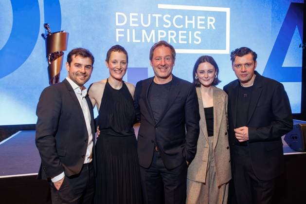 Event German Film Award 2025 nominees evening Lucas Reiber, Vicky Krieps, Florian Gallenberger, Lea van Acken and Christian Friedel at the German Film Award 2025 nominees evening at Fotografiska on 05 04 2025 in Berlin Copyright: xEventpressxKochanx