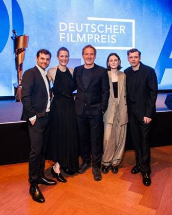 Event German Film Award 2025 nominees evening Lucas Reiber, Vicky Krieps, Florian Gallenberger, Lea van Acken and Christian Friedel at the German Film Award 2025 nominees evening at Fotografiska on 05 04 2025 in Berlin Copyright: xEventpressxKochanx