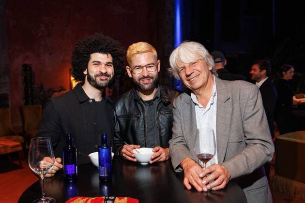 Event German Film Award 2025 Nominees Evening Ibrahim Nash at, Sol Bondy and Andreas Dresen at the German Film Award 2025 Nominees Evening at Fotografiska on 05 04 2025 in Berlin Copyright: xEventpressxKochanx