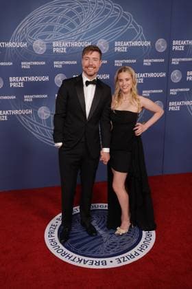 11th Breakthrough Prize Ceremony - Arrivals MrBeast, Thea Booysen attend the 11th Breakthrough Prize Ceremony at Barker Hangar on April 05, 2025 in Santa Monica, California. Santa Monica Barker Hangar California USA Copyright: xCraSH imageSPACEx