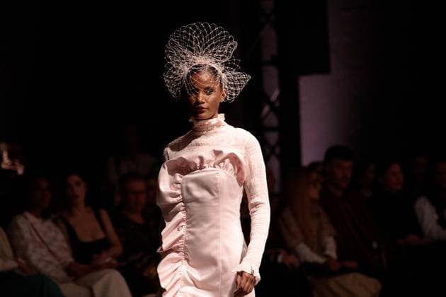 Sao Paulo Fashion Week Model during the Aluf brand show during the 59th edition of Sao Paulo Fashion Week in downtown Sao Paulo. SoO PAULO SoO PAULO BRAZIL Copyright: xCIÃ‡AxNEDERx