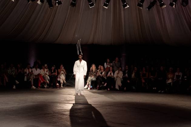 Sao Paulo Fashion Week Model during the Aluf brand show during the 59th edition of Sao Paulo Fashion Week in downtown Sao Paulo. SoO PAULO SoO PAULO BRAZIL Copyright: xCIÃ‡AxNEDERx