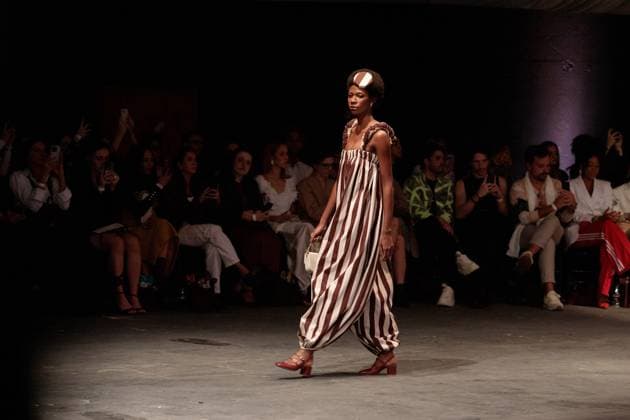 Sao Paulo Fashion Week Model during the Aluf brand show during the 59th edition of Sao Paulo Fashion Week in downtown Sao Paulo. SoO PAULO SoO PAULO BRAZIL Copyright: xCIÃ‡AxNEDERx