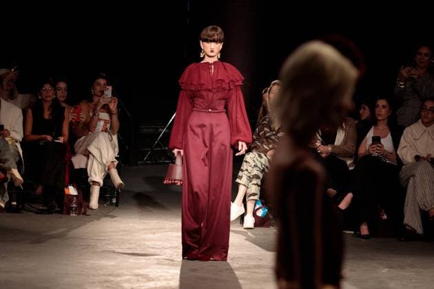 Sao Paulo Fashion Week Model during the Aluf brand show during the 59th edition of Sao Paulo Fashion Week in downtown Sao Paulo. SoO PAULO SoO PAULO BRAZIL Copyright: xCIÃ‡AxNEDERx