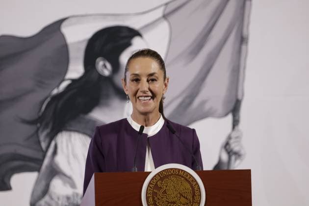 Mexico s President, Claudia Sheinbaum Pardo, promote The Mexico Canta music competition for singers and songwriters in Mexico and the United States during a briefing conference at National Palace. on April 7, 2025 in Mexico City, Mexico. Mexico City Mexico - ZUMAe321 20250407_zia_e321_004 Copyright: xLuisxBarronx