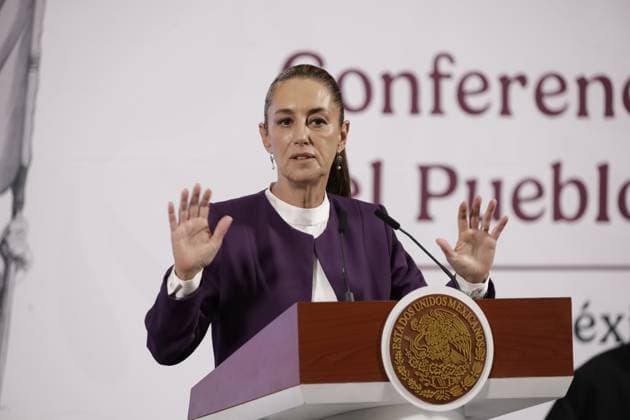 Mexico s President, Claudia Sheinbaum Pardo, promote The Mexico Canta music competition for singers and songwriters in Mexico and the United States during a briefing conference at National Palace. on April 7, 2025 in Mexico City, Mexico. Mexico City Mexico - ZUMAe321 20250407_zia_e321_016 Copyright: xLuisxBarronx