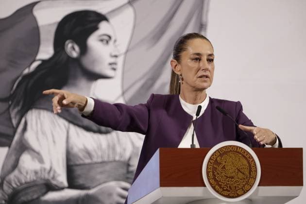 Mexico s President, Claudia Sheinbaum Pardo, promote The Mexico Canta music competition for singers and songwriters in Mexico and the United States during a briefing conference at National Palace. on April 7, 2025 in Mexico City, Mexico. Mexico City Mexico - ZUMAe321 20250407_zia_e321_021 Copyright: xLuisxBarronx