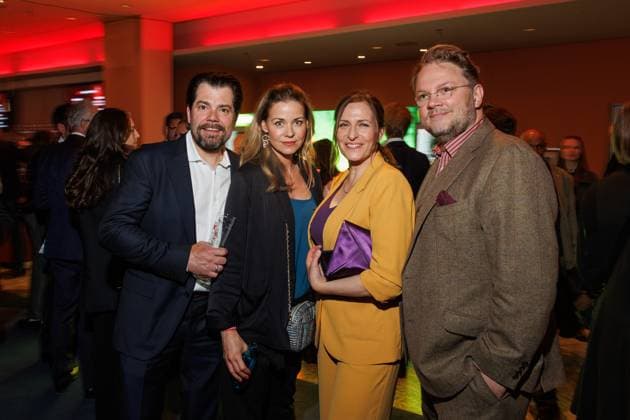 B Z Kulturpreis award ceremony Daniel Fehlow, Jessica Ginkel, Ulrike Frank and Marc Schubring at the B Z Kulturpreis 2025 at the Theater am Potsdamer Platz on 08 04 2025 in Berlin Copyright: xEventpressxKochanx