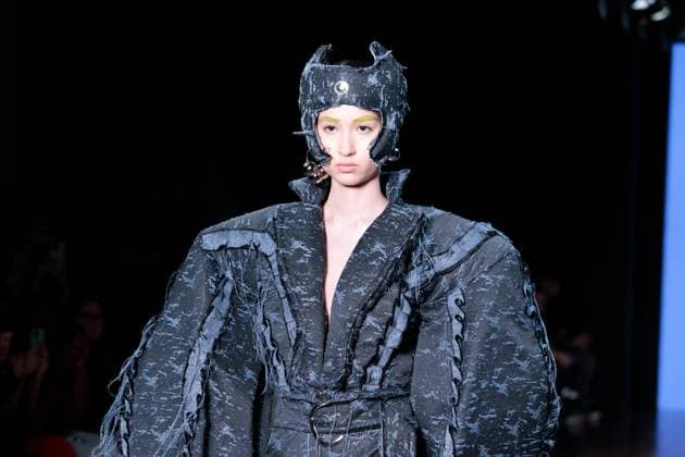 Sao Paulo Fashion Week Model on the runway for Dario Mittmann during the 59th edition of Sao Paulo Fashion Week, held at Shopping JK Iguatemi, in the west zone of Sao Paulo, this Tuesday, April 8. SoO PAULO SP BRAZIL Copyright: xCicaxNederx